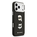 Θήκη Karl Lagerfeld Magsafe με ανάγλυφα Pins Karl & Choupette logos επιγραφή Karl Lagerfeld για iPhone 17 Pro Max μαύρο - Εικόνα 2