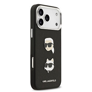 Θήκη Karl Lagerfeld Magsafe με ανάγλυφα Pins Karl & Choupette logos επιγραφή Karl Lagerfeld για iPhone 17 Pro Max μαύρο - Εικόνα 2