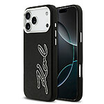 Κομψός μαύρος σχεδιασμός με ανάγλυφο Karl Lagerfeld logo και texture που προσφέρει εξαιρετική αντιολισθητική λαβή - Magsafe συμβατότητα για ασύρματη φόρτιση χωρίς προβλήματα