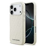 Κομψό μπεζ ανάγλυφο σχέδιο με χαρακτηριστική επιγραφή Karl Lagerfeld - Magsafe συμβατότητα και premium αίσθηση που συνδυάζει προστασία με απαράμιλλο στυλ