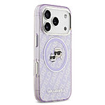 Θήκη Karl Lagerfeld Magsafe με IML Aquarelle Karl & Chouppette pins και glitte για iPhone 17 Pro Max μωβ - Εικόνα 2