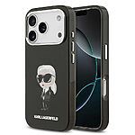 Επίσημη θήκη Karl Lagerfeld με χαρακτηριστική φιγούρα σε μαύρο φινίρισμα - Προστασία premium με MagSafe συμβατότητα και ανυψωμένα χείλη για την κάμερα του iPhone 17 Pro