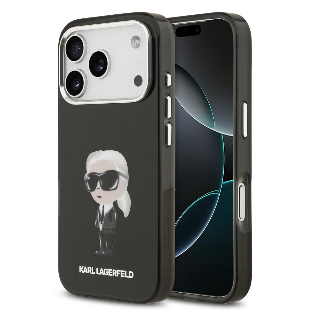 Θήκη Karl Lagerfeld Magsafe με IML Aquarelle Karl Lagerfeld επιγραφη & logo για iPhone 17 Pro μαύρο Επίσημη θήκη Karl Lagerfeld με χαρακτηριστική φιγούρα σε μαύρο φινίρισμα - Προστασία premium με MagSafe συμβατότητα και ανυψωμένα χείλη για την κάμερα του iPhone 17 Pro