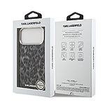 Θήκη Karl Lagerfeld Magsafe με IML Aquarelle σχέδιο Leopard και επιγραφή Karl Lagerfeld για iPhone 17 Pro Max μαύρο - Εικόνα 4