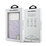 Θήκη Karl Lagerfeld Magsafe με IML Aquarelle το μονόγραμμα KL logo και επιγραφή Karl Lagerfeld για iPhone 17 Pro μωβ - Εικόνα 4