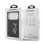 Θήκη Karl Lagerfeld Magsafe με χρυσή μεταλλική ανάγλυφη υπογραφή Karl και χρυσά πλαινά κουμπιά για iPhone 17 Pro μαύρο - Εικόνα 4