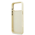 Θήκη Karl Lagerfeld Magsafe με χρυσή μεταλλική ανάγλυφη υπογραφή Karl και χρυσά πλαινά κουμπιά για iPhone 17 Pro Max μπεζ - Εικόνα 3