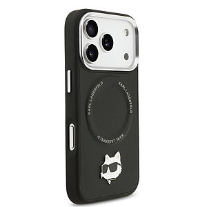 Θήκη Karl Lagerfeld Magsafe με metal Choupette logο και strap λαιμού για iPhone 17 Pro Max μαύρο - Εικόνα 2
