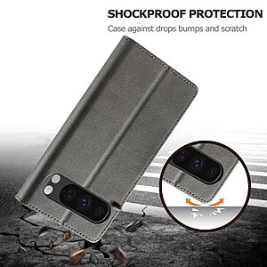 Θήκη Google Pixel 10 Pro XL 5G - LC.IMEEKE - Flip Πορτοφόλι από Συνθετικό Δέρμα (PU) με TPU - Γκρι - Wallet/Stand - Εικόνα 2