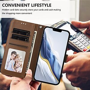 Θήκη Motorola Edge (2025) 5G / 60 5G / 60 Fusion 5G - OEM - Flip Πορτοφόλι από Συνθετικό Δέρμα (PU) με TPU - Καφέ - Wallet/Stand/Λουράκι - Εικόνα 2