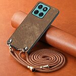 Θήκη Motorola Edge 60 Fusion 5G - OEM - Πλάτη από Συνθετικό Δέρμα (PU) με TPU - Καφέ - Λουράκι - Εικόνα 4