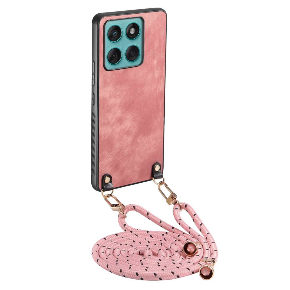 Θήκη Motorola Edge 60 Fusion 5G - OEM - Πλάτη από Συνθετικό Δέρμα (PU) με TPU - Ροζ - Λουράκι Θήκη Motorola Edge 60 Fusion 5G - OEM - Πλάτη από Συνθετικό Δέρμα (PU) με TPU - Ροζ - Λουράκι