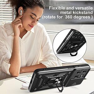 Θήκες Κινητών Αξεσουάρ Motorola Moto G15 30 Θήκη Motorola Moto G15 4G - OEM - Σκληρή Πλάτη PC+TPU - Μαύρο - Stand - Εικόνα 2