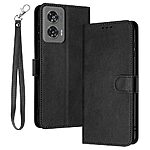 Θήκη Motorola Moto G85 5G - OEM - Flip Πορτοφόλι από Συνθετικό Δέρμα (PU) με TPU - Μαύρο - Wallet/Stand/Λουράκι