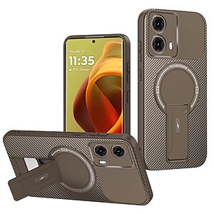 Θήκη Motorola Moto G85 5G - OEM - Σκληρή Πλάτη PC+TPU - Καφέ - Stand