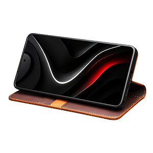 Θήκες Κινητών Αξεσουάρ Huawei P40 Pro Plus 26 Θήκη Samsung Galaxy S26 Ultra 5G - QIALINO - Flip Πορτοφόλι από Αυθεντικό Δέρμα - Καφέ - Wallet/Stand - Εικόνα 2