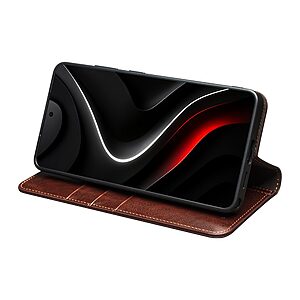 Θήκες Κινητών Αξεσουάρ Huawei P40 Pro Plus 28 Θήκη Samsung Galaxy S26 Ultra 5G - QIALINO - Flip Πορτοφόλι από Αυθεντικό Δέρμα - Καφέ - Wallet/Stand - Εικόνα 2