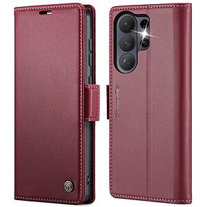 Θήκη Samsung Galaxy S26 Ultra 5G - CASEME 023 - Flip Πορτοφόλι από Συνθετικό Δέρμα (PU) με TPU - Κόκκινο - RFID/Wallet/Stand