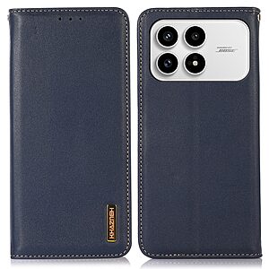 Θήκη Xiaomi Redmi K90 5G / Poco F8 Pro - KHAZNEH - Flip Πορτοφόλι από Αυθεντικό Δέρμα - Μπλε - RFID/Wallet/Stand
