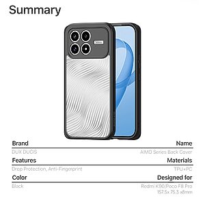 Θήκη Xiaomi Redmi K90 5G / Poco F8 Pro - DUX DUCIS Aimo Series - Σκληρή Πλάτη PC+TPU - Μαύρο - Εικόνα 2