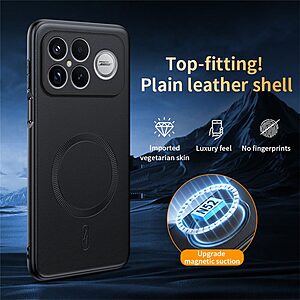 Θήκη Xiaomi Redmi K90 Pro Max 5G / Poco F8 Ultra - OEM - Πλάτη από Συνθετικό Δέρμα (PU) με TPU - Μαύρο - Εικόνα 2