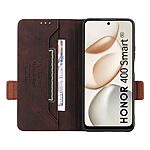 Flip Πορτοφόλι από Συνθετικό Δέρμα (PU) με TPU για το Honor 400 Smart σε Καφέ χρώμα με θήκη κάρτας και βάση στήριξης.