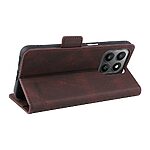 Flip Πορτοφόλι από Συνθετικό Δέρμα (PU) με TPU για το Honor 400 Smart σε Καφέ χρώμα με θήκη κάρτας και βάση στήριξης.