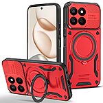 Σκληρή Πλάτη PC+TPU για Honor 400 Smart από OEM σε Κόκκινο χρώμα με ενσωματωμένο μαγνήτη και περιστρεφόμενο Stand 360°.