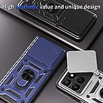 Σκληρή Πλάτη PC+TPU για Honor 400 Smart από OEM σε Μαύρο χρώμα με περιστρεφόμενο Stand, προστασία στρατιωτικού επιπέδου και κινητή ασπίδα φακού.