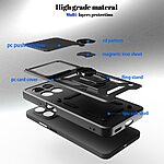 Σκληρή Πλάτη PC+TPU για Honor 400 Smart από OEM σε Μαύρο χρώμα με περιστρεφόμενο Stand, προστασία στρατιωτικού επιπέδου και κινητή ασπίδα φακού.