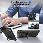 Σκληρή Πλάτη PC+TPU για Honor 400 Smart από OEM σε Μαύρο χρώμα με περιστρεφόμενο Stand, προστασία στρατιωτικού επιπέδου και κινητή ασπίδα φακού.