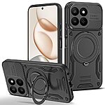 Σκληρή Πλάτη PC+TPU για Honor 400 Smart από OEM σε Μαύρο χρώμα με ενσωματωμένο μαγνήτη και περιστρεφόμενο Stand 360°.