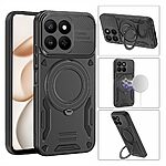 Σκληρή Πλάτη PC+TPU για Honor 400 Smart από OEM σε Μαύρο χρώμα με ενσωματωμένο μαγνήτη και περιστρεφόμενο Stand 360°.