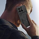 Σκληρή Πλάτη PC+TPU για Honor 400 Smart από OEM σε Μαύρο χρώμα με ενσωματωμένο μαγνήτη και περιστρεφόμενο Stand 360°.