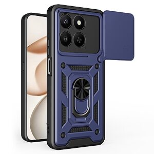 Σκληρή Πλάτη PC+TPU για το Honor 400 Smart σε Μπλε χρώμα με περιστρεφόμενο Stand, ασπίδα κάμερας και μαγνητική βάση αυτοκινήτου.