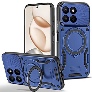 Σκληρή Πλάτη PC+TPU για το Honor 400 Smart σε Μπλε χρώμα με ενσωματωμένο μαγνήτη και περιστρεφόμενο Stand 360°.