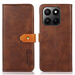 Flip Πορτοφόλι από Συνθετικό Δέρμα (PU) με TPU για Honor 400 Smart από KHAZNEH σε Καφέ χρώμα με θήκες καρτών και βάση στήριξης.