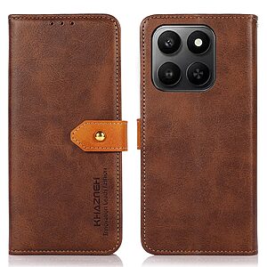 Flip Πορτοφόλι από Συνθετικό Δέρμα (PU) με TPU για Honor 400 Smart από KHAZNEH σε Καφέ χρώμα με θήκες καρτών και βάση στήριξης.