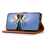 Flip Πορτοφόλι από Συνθετικό Δέρμα (PU) με TPU για Honor 400 Smart από KHAZNEH σε Καφέ χρώμα με θήκες καρτών και βάση στήριξης.