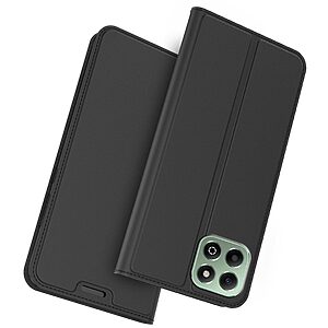 Flip Πορτοφόλι από Συνθετικό Δέρμα (PU) με TPU για το Honor 400 Smart σε Μαύρο χρώμα, με θήκη κάρτας, μαγνητικό κλείσιμο και ενσωματωμένη βάση στήριξης.