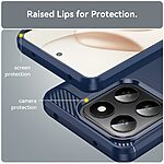 Πλάτη TPU για το Honor 400 Smart σε Μπλε χρώμα με υφή Carbon Fiber και επιφάνεια Brushed για προστασία από γρατζουνιές και κρούσεις.