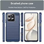 Πλάτη TPU για το Honor 400 Smart σε Μπλε χρώμα με υφή Carbon Fiber και επιφάνεια Brushed για προστασία από γρατζουνιές και κρούσεις.