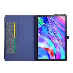 Flip Θήκη από Συνθετικό Δέρμα (PU) με TPU για Lenovo Idea Tab Plus από OEM σε Μπλε χρώμα με θήκες καρτών και ρυθμιζόμενο Stand.