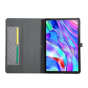 Flip Θήκη από Συνθετικό Δέρμα (PU) με TPU για Lenovo Idea Tab Plus από OEM σε Γκρι χρώμα με θήκες καρτών και αναδιπλούμενη βάση στήριξης.