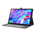 Flip Θήκη από Συνθετικό Δέρμα (PU) με TPU για Lenovo Idea Tab Plus από OEM σε Γκρι χρώμα με θήκες καρτών και αναδιπλούμενη βάση στήριξης.