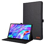 Flip Θήκη από Συνθετικό Δέρμα (PU) με TPU για Lenovo Idea Tab Plus από OEM σε Μαύρο χρώμα με θήκες καρτών και αναδιπλούμενο Stand.