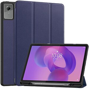 Flip Θήκη από Συνθετικό Δέρμα (PU) με TPU για Lenovo Idea Tab Plus από OEM σε Μπλε Σκούρο χρώμα με Stand και υποδοχή γραφίδας.