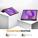 Flip Θήκη από Συνθετικό Δέρμα (PU) για Lenovo Idea Tab Pro από OEM σε Κόκκινο χρώμα με τριπλή βάση στήριξης και θήκη γραφίδας.