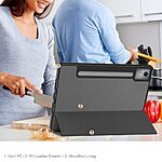 Flip Θήκη από Συνθετικό Δέρμα (PU) για το Lenovo Idea Tab Pro από OEM σε Γκρι χρώμα με τριπλό Stand και υποδοχή γραφίδας.