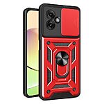 Σκληρή Πλάτη PC+TPU για Motorola Moto G55 5G από OEM σε Κόκκινο χρώμα με περιστρεφόμενο Stand και προστασία φακού κάμερας.